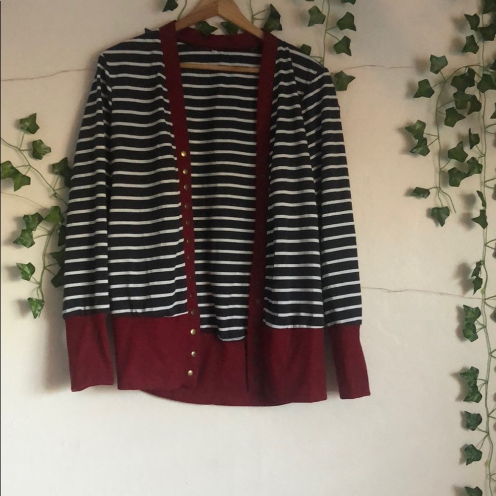 striped cardigan